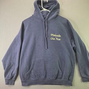 AS Colour Hoodie Mens XL Blue Il Mercato di Che Fico Graphic Raglan Sweatshirt